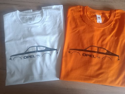 2 T-Shirts mit Opel Kadett C Coupe
