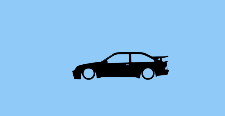 Aufkleber mit Silhouette eines Ford Sierra RS Cosworth