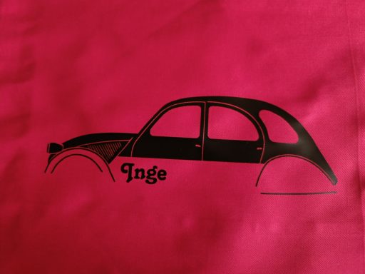 Kissenbezug Citroen 2CV Ente mit Namensaufdruck