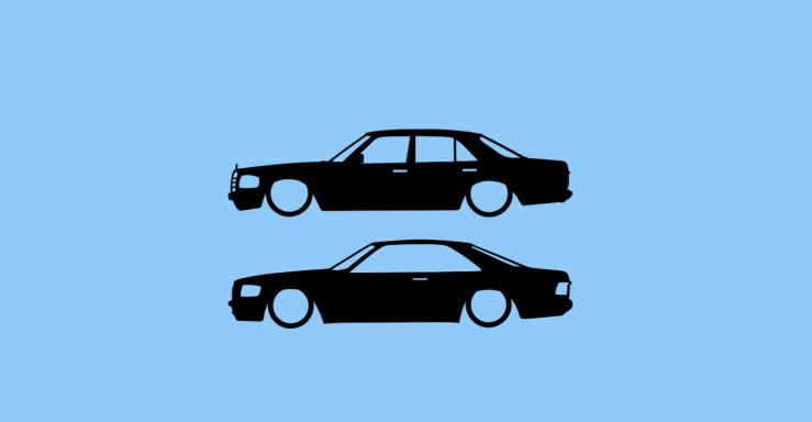 Aufkleber Mercedes W126 Aufkleber mit Silhouette eines Mercedes W126 SE oder SEC