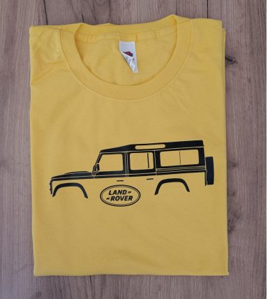 gelbes T-Shirt mit Land Rover 110