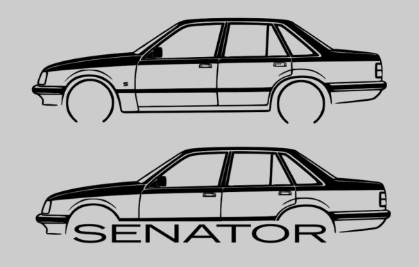 T-Shirt mit Silhouette des Opel Senator A