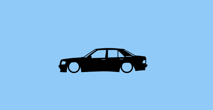 Aufkleber Mercedes 190E W201 Aufkleber mit Silhouette eines Mercedes 190E W201