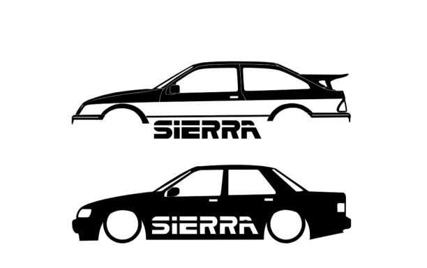 T-Shirt mit Ford Sierra RS500 und Sapphire