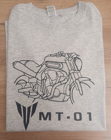 graues T-Shirt mit der Silhouette einer Yamaha MT-01