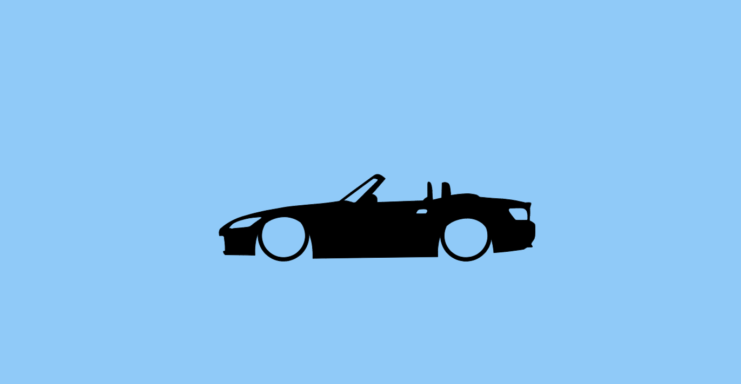 Aufkleber mit Silhouette eines Honda S2000 Cabrio