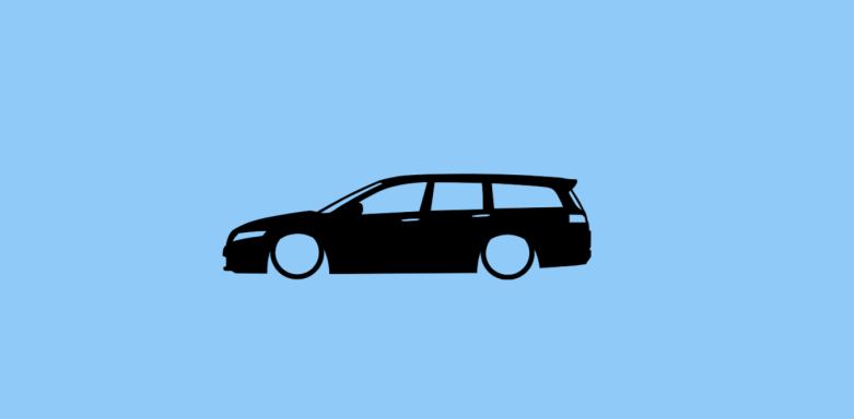 Aufkleber mit Silhouette eines Honda Accord 7. Gen Tourer