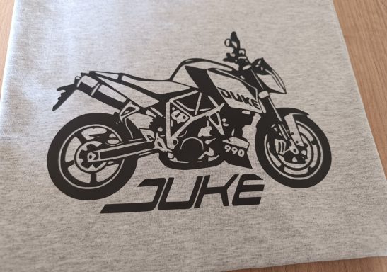 graues T-Shirt mit KTM Superduke 990 Silhouette