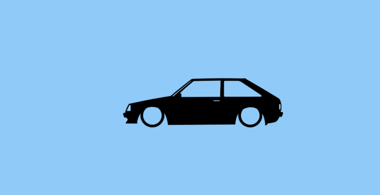 Aufkleber mit Silhouette eines Mazda 323 BD 3-Türig