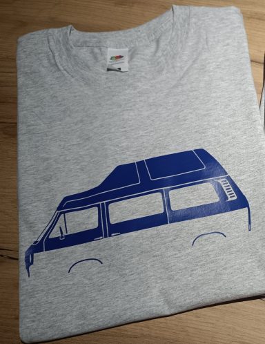 graues T-Shirt mit VW T3 Westfalia Hochdach