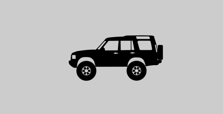 Lifted Discovery graues T-Shirt mit der Silhouette eines höhergelegten Land Rover Discovery