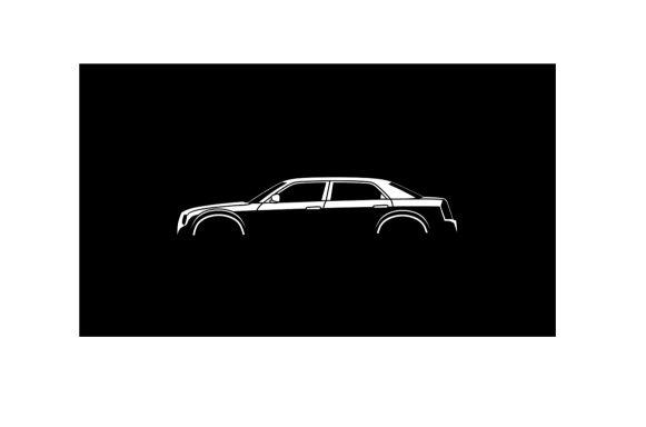 T-Shirt mit Silhouette eines Chrysler C300 1. Gen