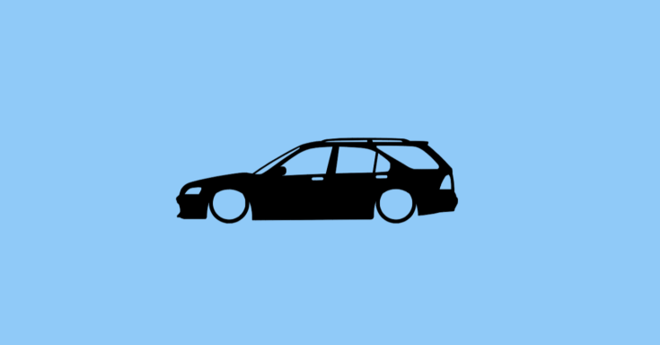 Aufkleber mit Silhouette eines Honda Civic Aerodeck