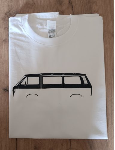 weißes T-Shirt mit Silhouette eine VW T3