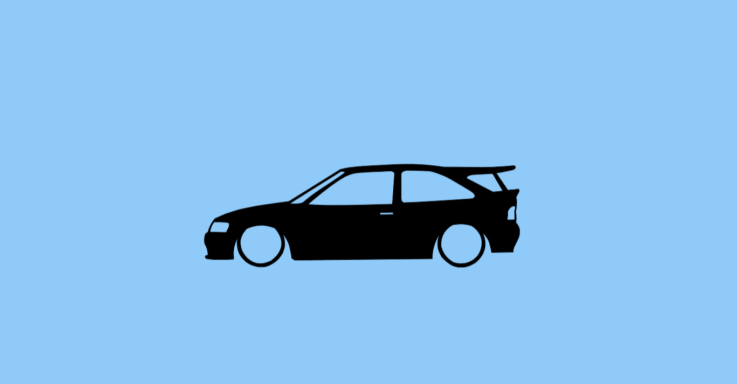 Aufkleber mit der Silhouette eines Ford Escort MK5 Cosworth