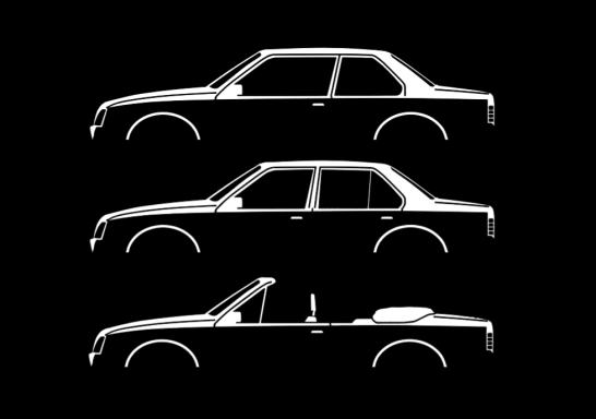 Silhouetten von Opel Ascona C Baureihe