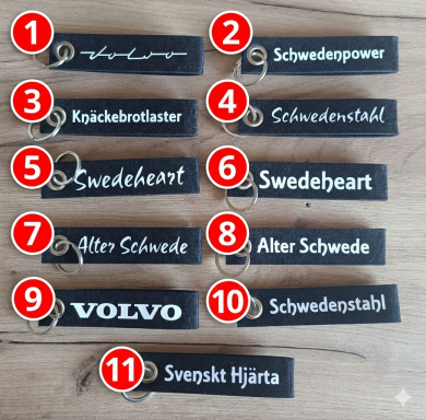 diverse Schlüsselanhänger passend zu Volvo-Modellen
