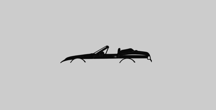 graues T-Shirt mit Silhouette des Transaxle Porsche 968 Cabrio