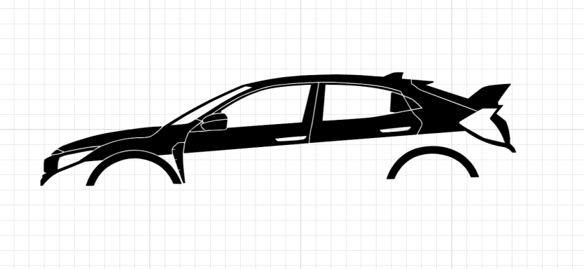 Silhouette eines Honda Civic Type-R Fk8