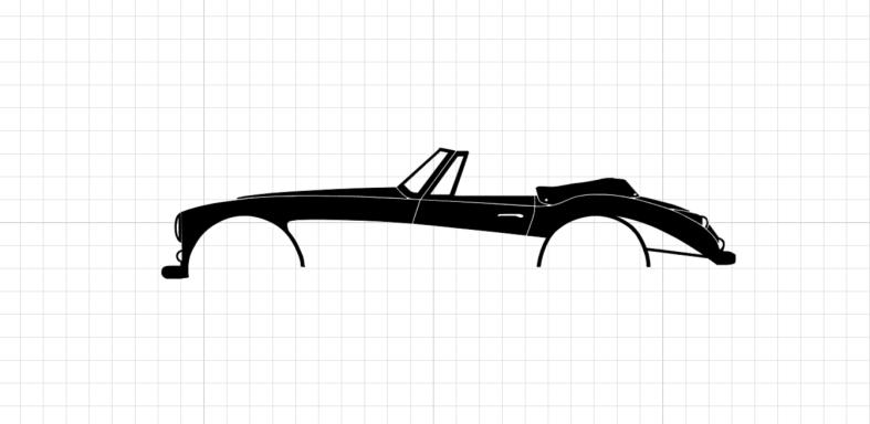 T-Shirt mit Silhouette eine Austin Healey