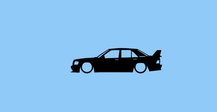 Aufkleber Mercedes Benz 190 Evo Aufkleber mit Silhouette eines Mercedes Benz 190 EVO