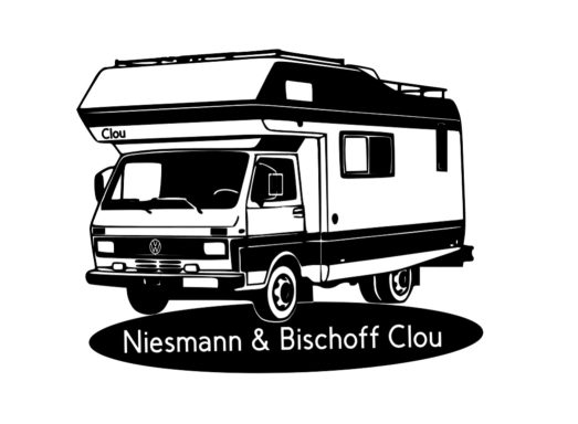 T-Shirt mit Silhouette eines VW LT Niesmann&Bischoff Clou