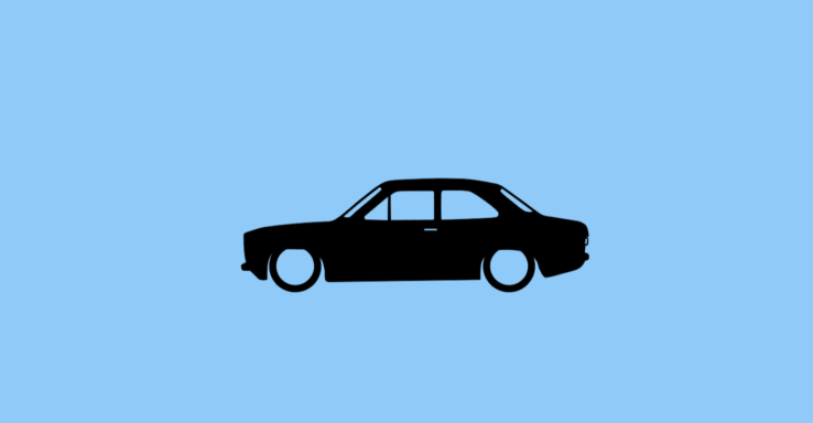 Aufkleber mit Silhouette eines Ford Escort MK1