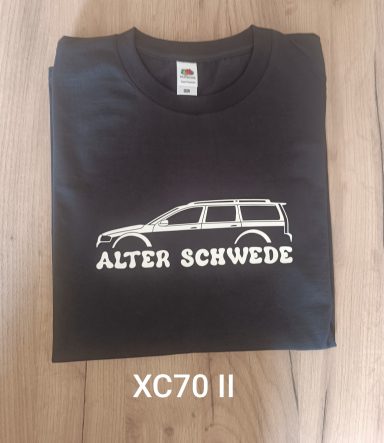 schwarzes T-Shirt mit Silhouette eines Volvo XC70 II