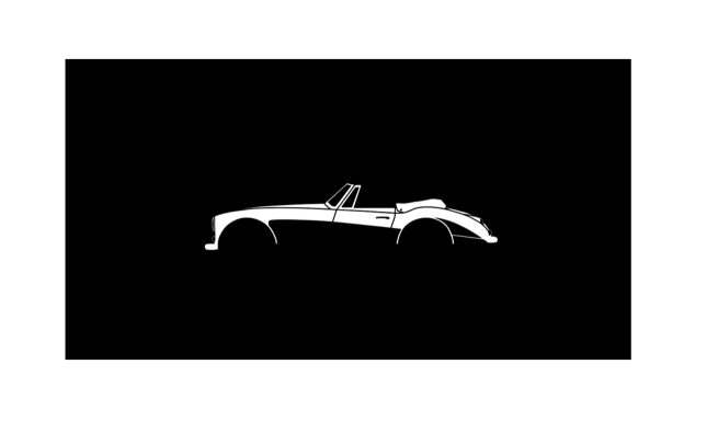 T-Shirt mit Silhouette eine Austin Healey Roadster
