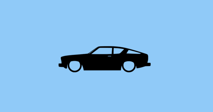 Aufkleber mit Silhouette eines Datsun B210 Coupe