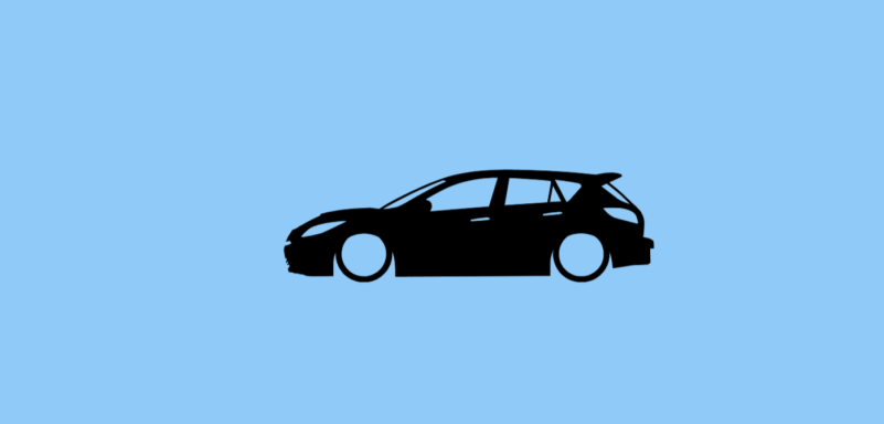 Aufkleber mit Silhouette eines Mazda 3 MPS BL