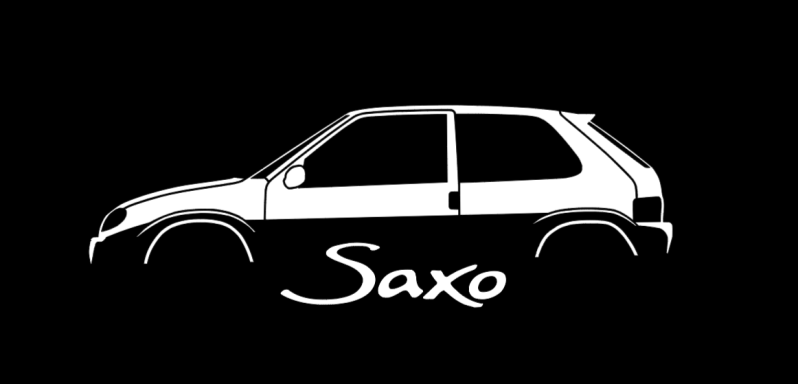 schwarzes T-Shirt mit Citroen Saxo VTS/VTR
