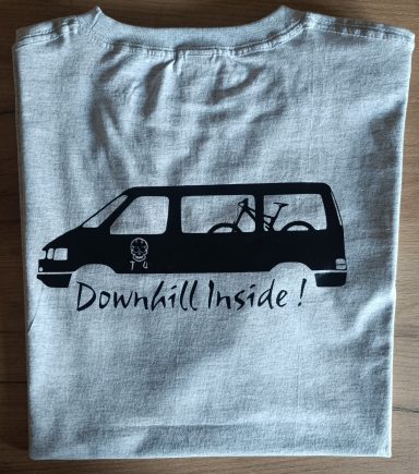 T-Shirt mit VW T4 und einem Mountainbike innen